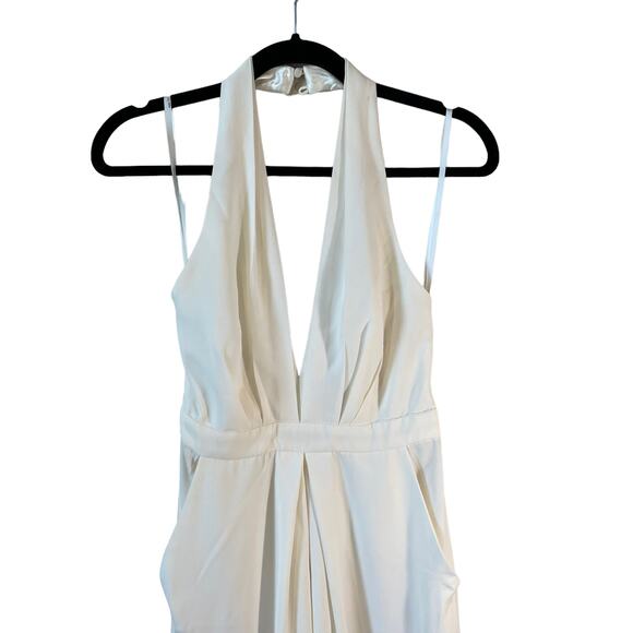 Jill Stuart BHLDN Mara Halter Jumpsuit White 0 New with Flaw Bridal Events Glam - Picture 5 of 16